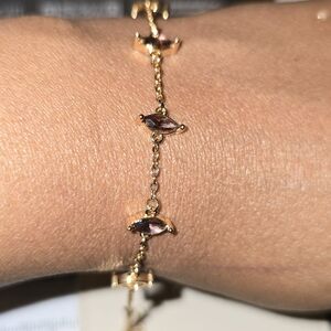 New Elegant Gold and Pink Bracelet
